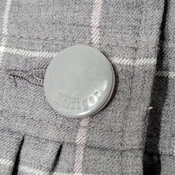 Tommy Hilfiger Gray Girl Windowpane Check Button Front Peplum Coat Jacket Size 5 - Picture 6 of 14